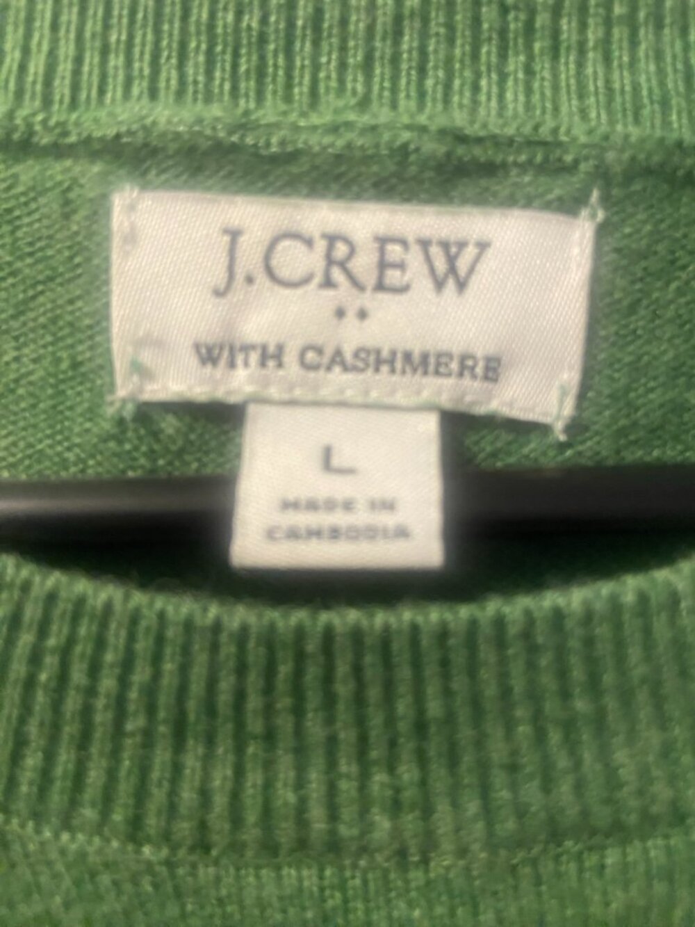 J.Crew Green Cotton Cashmere Short Sleeve Sweater L - Picture 5 of 6